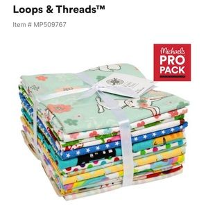 1 Pack: 15 pieces Printed Fabric Bundle by Loops & Threads (FINAL PRICE)